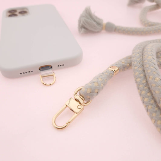 Universal Handykette BOHO One mit Patch - PORTOFINO + Silber