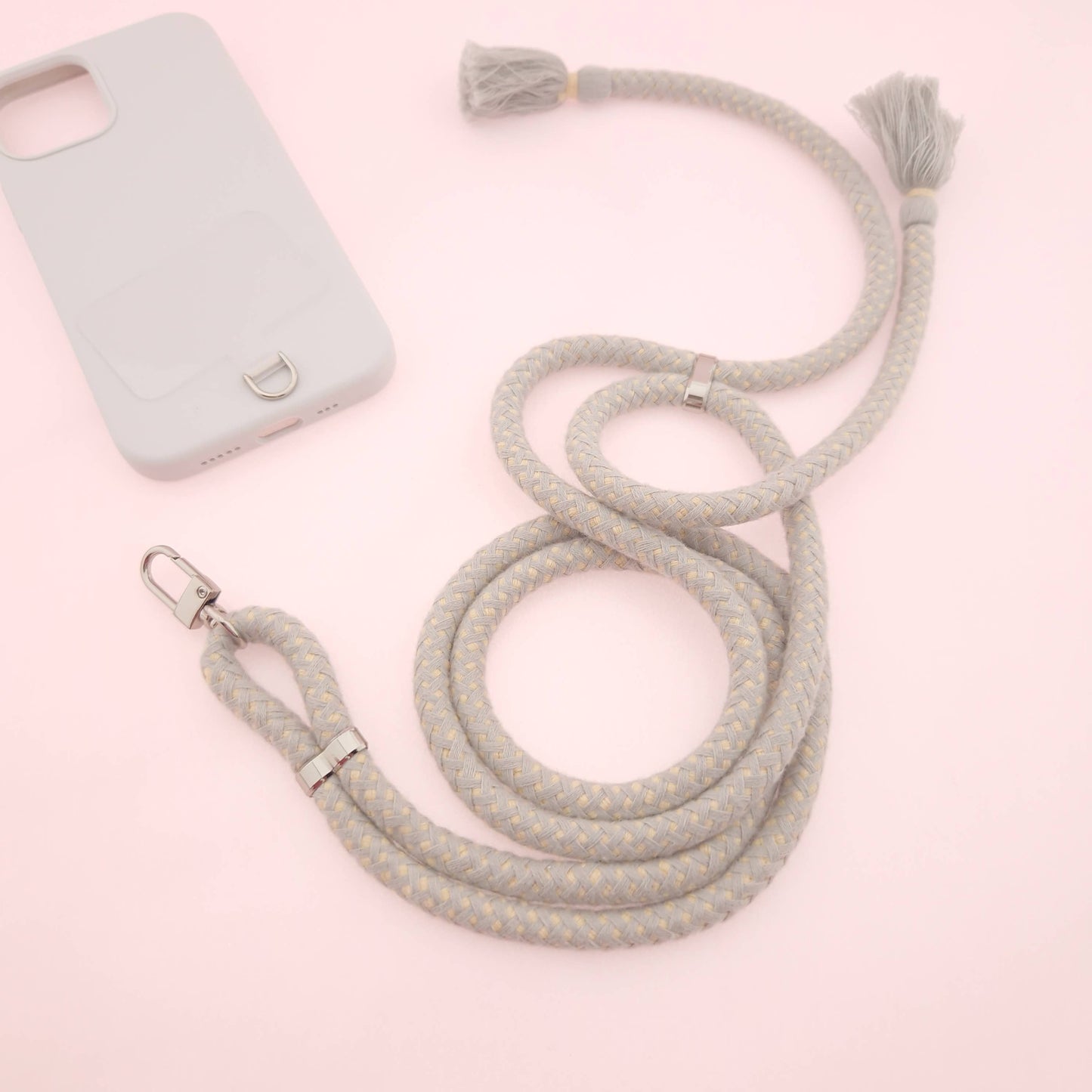 Universal Handykette BOHO One mit Patch - PORTOFINO + Silber