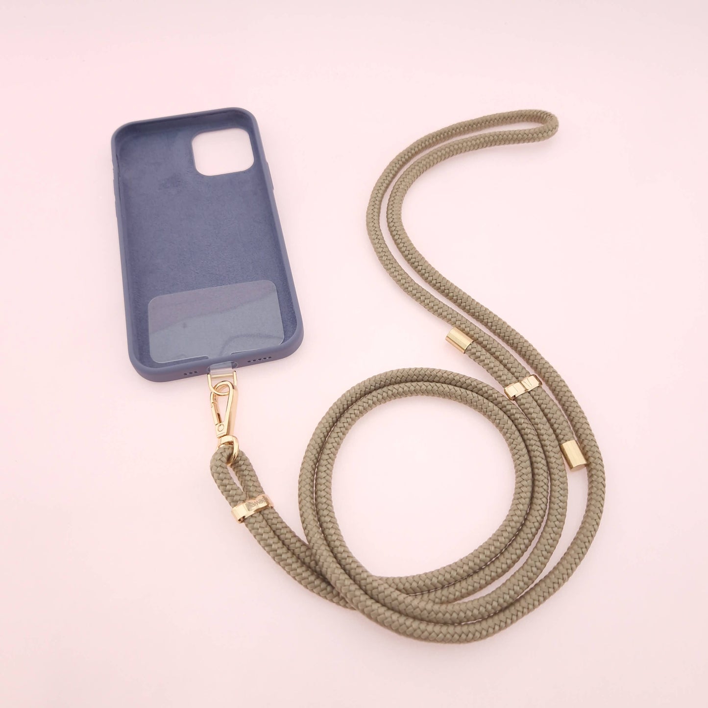 Universal Handykette One mit Patch - Farbe: 01 Steel / Gold