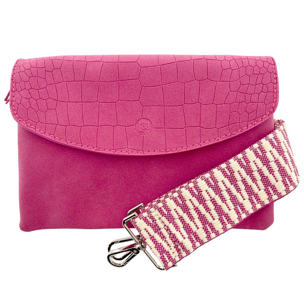 Elisa Umhängetasche Croco Pink