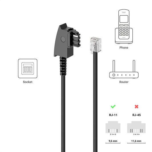 Telefonkabel RJ11 auf TAE